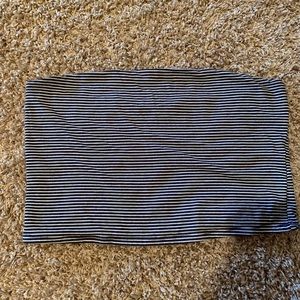Black and White Striped Tube Top